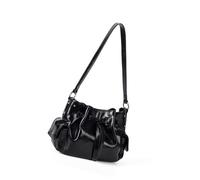 Stylish PU Leather Shoulder Bag for Women, Fashionable Lightweight Design for Daily Commute and Essentials Retro Shoulder Bag, Black, Mass Beauty
