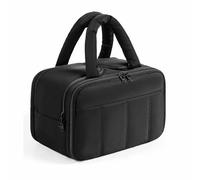 Stylish Puffy Travel Toiletry Bag for Women - Lightweight Cosmetic Organizer Pouch, Multipurpose Wash Bag for Daily Essentials & On-The-Go Storage (Black)