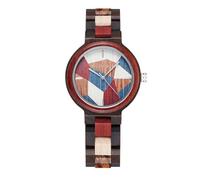 Stylish Quartz Wrist Watch with Wood Strap, Casual Timepiece for Friends | Precise Timekeeping Mechanism, Common Glass Mirror Surface, Easy Buckle Closure