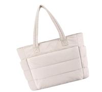 Stylish Quilted Travel Shoulder Bag For Ladies Practical Fabric Fashion Commuting Handbag Large Capacity Casual Satchel Laptop Compatible Handbag