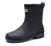 Stylish rain shoes for women, perfect for the rainy season, closed toe, comfortable flat sole, trendy versatile, ideal for pairing with raincoats., black, 4 UK