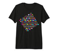 Stylish Rainbow Color Polka Dot Abstract Black Shapes Mania Premium T-Shirt