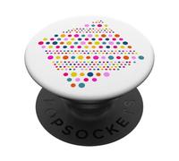 Stylish Rainbow Color Polka Dot Abstract White Shapes Mania PopSockets Adhesive PopGrip