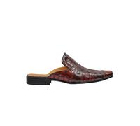 Stylish Real Leather Half Shoes with Snakeskin Print XPOSED Brown 9