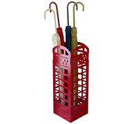 Stylish Red Iron Umbrella Stand - Square Shape with London Telephone Box Design Practical Storage for Entryway & Living Room Perfect for Home Organization