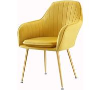 Stylish Red Velvet Dining Chair with Metal Legs Modern Upholstered Armchair for Kitchen Living Room & Dining Room Fur