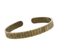 Stylish Retro Brasses Bangle with Intricate Carvings Brasses Wristband Suitable for Casual Outfits and Spiritual Ceremonies Buddhist Incantation Jewelry