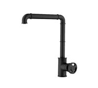 Stylish Retro Industrial Brass Kitchen Sink Faucet, Single Handle Hot & Cold Mixer Tap, Elegant Black Finish for Modern Kitchens & Bathrooms, Durable & Functional