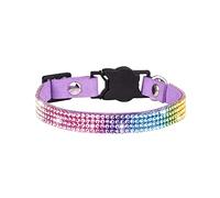 Stylish Rhinestone Cat Collar with Adjustable Metal Buckle Elegant Pet Necklace for Small Dogs and Cats Durable Comfortable Design Perfect (Purple, XS)