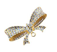 Stylish Rhinestones Bowknot Brooch Alloy Crafted Jewelry Pieces For Daily Wear Elegant Dress Brooch