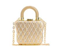Stylish Rhinestones Decoration Small Lipsticks Bag Bridal Purse for Women with Detachable Shoulder Chain