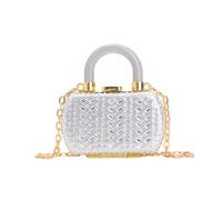 Stylish Rhinestones Decoration Small Lipsticks Bag Bridal Purse for Women with Detachable Shoulder Chain