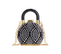 Stylish Rhinestones Decoration Small Lipsticks Bag Bridal Purse for Women with Detachable Shoulder Chain