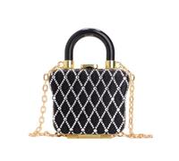 Stylish Rhinestones Decoration Small Lipsticks Bag Bridal Purse for Women with Detachable Shoulder Chain