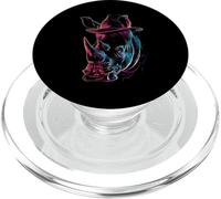 Stylish Rhino Fedora Hat Vibrant Outline Art PopSockets PopGrip for MagSafe