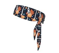 Stylish Rocket in Space Print Sports Head Tie,Suitable Running,Yoga,Cycling,Football,Basketball