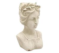 Stylish Roman Lady Bust Sculpture - Stone-Look Cement Statue with Patina Finish, Frost-Resistant & Weatherproof Decorative Ornament for Home, Porch, Balcony & Garden (27cm Cream Lady Bust Statue)