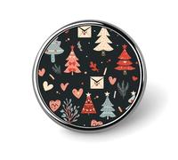 Stylish Round Badge Cartoon White Arrow Printed 1 Inch Aluminum Alloy Lapel Pin with Heat Transfer Art, Lightweight Metal Pin for Shirts, Jackets, Unique Gifts