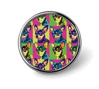 Stylish Round Badge Cherry Tree Printed 1 Inch Aluminum Alloy Lapel Pin with Heat Transfer Art, Lightweight Metal Pin for Shirts, Jackets, Unique Gifts