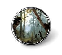 Stylish Round Badge Funny Fox Creature Sleeping Printed 1 Inch Aluminum Alloy Lapel Pin with Heat Transfer Art, Lightweight Metal Pin for Shirts, Jackets, Unique Gifts