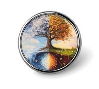 Stylish Round Badge Lioness Printed 1 Inch Aluminum Alloy Lapel Pin with Heat Transfer Art, Lightweight Metal Pin for Shirts, Jackets, Unique Gifts