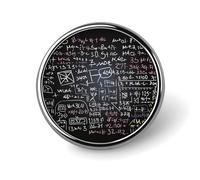 Stylish Round Badge Math Formula Printed 1 Inch - Aluminum Alloy Lapel Pin with Heat Transfer Art, Lightweight Metal Pin for Shirts, Jackets, Unique Gifts