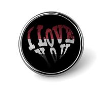 Stylish Round Badge Poppy Flowers Printed 1 Inch Aluminum Alloy Lapel Pin with Heat Transfer Art, Lightweight Metal Pin for Shirts, Jackets, Unique Gifts