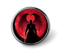 Stylish Round Badge Red Crown Printed 1 Inch Aluminum Alloy Lapel Pin with Heat Transfer Art, Lightweight Metal Pin for Shirts, Jackets, Unique Gifts
