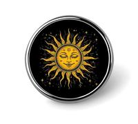Stylish Round Badge Red Crown Printed 1 Inch Aluminum Alloy Lapel Pin with Heat Transfer Art, Lightweight Metal Pin for Shirts, Jackets, Unique Gifts