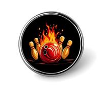 Stylish Round Badge Red Mushrooms Printed 1 Inch Aluminum Alloy Lapel Pin with Heat Transfer Art, Lightweight Metal Pin for Shirts, Jackets, Unique Gifts