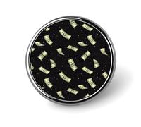 Stylish Round Badge Valentine Hearts Golden Butterfly Printed 1 Inch Aluminum Alloy Lapel Pin with Heat Transfer Art, Lightweight Metal Pin for Shirts, Jackets, Unique Gifts