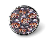 Stylish Round Badge Various Shell Images Printed 1 Inch Aluminum Alloy Lapel Pin with Heat Transfer Art, Lightweight Metal Pin for Shirts, Jackets, Unique Gifts