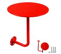 Stylish Round Coffee Table - Compact Bar Table for Wall Ideal for Bubble Tea Shops Cafés Fast Food - Space-Saving Design in Red (Green L)