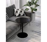 Stylish Round Coffee Table & Tea Table Small Wrought Iron Side Table Modern End Table for Living Room & Café 60 * 72cm (Black) Perfect for Desserts & Negotiation Spaces