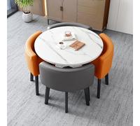 Stylish Round Dining Table Set for 4 31.4in Coffee Table & Chair Set for Office Reception Club and Conference Rooms - Modern Furniture for Elegant Spaces