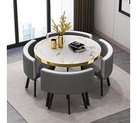 Stylish Round Dining Table Set with Chairs - 31.5x29.5in Small Kitchen Breakfast Bar Table & Chair Set Perfect for Compact Spaces & Modern Dining Rooms