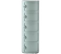 Stylish Round Multitier Plastic Nightstand with Drawers - Versatile Storage End Table & Cabinet for Living Room Bathroom Bedroom - Functional Home & Decor