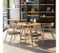 Stylish Round Office Reception Table & Chair Set - Modern Conference Meeting Furniture with 4 Chairs for Coffee Kitchen Dining & Negotiation Rooms