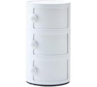 Stylish Round Plastic Nightstand with Drawers - Multi-Tier Storage End Table for Living Room & Bathroom - Plastic Cabinet for Home nization