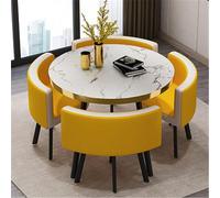 Stylish Round/Square Dining Table Set for 4 with Chic Chairs Versatile 39.80x75cm Conference & Reception Table Ideal for Kitchen & Living Room Gatherings