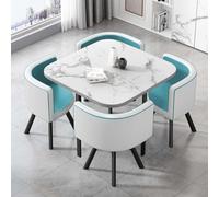 Stylish Round/Square Dining Table Set with 4Chairs - Perfect for Kitchen Conference Rooms & Offices 90x90x75cm - Elegant & Functional Furniture Solution