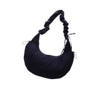 Stylish Ruched Shoulder Bag Women ’ s Spacious Nylon Handbag Practical Crossbody Purse Satchel for Daily Use Nylon Crossbody Bag