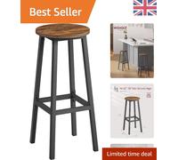 Stylish Rustic Brown & Black Bar Chairs Set of 2 - Ideal for Kitchen & Dining