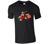 Stylish Scooterist T-Shirt - Vespa & Lambretta Inspired Design! Mod (UK, Alpha, XL, Regular, Regular, Black)