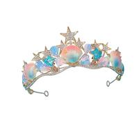 Stylish Sea Shell Crowns Hairhoop for Marine Themed Party, D | Natural Sea Shell Crowns with Star Fish Designs for Women Kids Marine Styles Costumes and Party Celebration