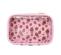 Stylish See Through Butterfly Knot Beauty Bag Storage Container with Bows for Organizing Skincare Products Clear PVC Bend Makeup Bag