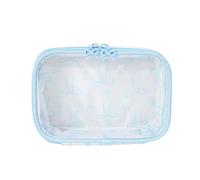 Stylish See Through Butterfly Knot Beauty Bag Storage Container with Bows for Organizing Skincare Products Clear PVC Bend Makeup Bag