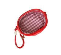 Stylish See Through Cubes Shaped Bag with Fun Fruit Prints Small Doll Pouches Portable Storage Bag for Daily Use and Trip Small Doll Pouches for Figures Collectibles