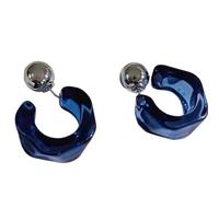 Stylish See Through Resin Hoop Earrings Art Deco Inspired Trendy Accessory Modern Minimalist Dangle Earrings Unique Diamonds Shape User Friendly