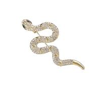 Stylish Serpents Inspired Brooch Fashionable Serpentines Brooch in Sturdy Metal with Sparkling Highlight Sturdy Metal Jewelry